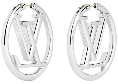 silver louis vuitton earrings|louis vuitton large hoop earrings.